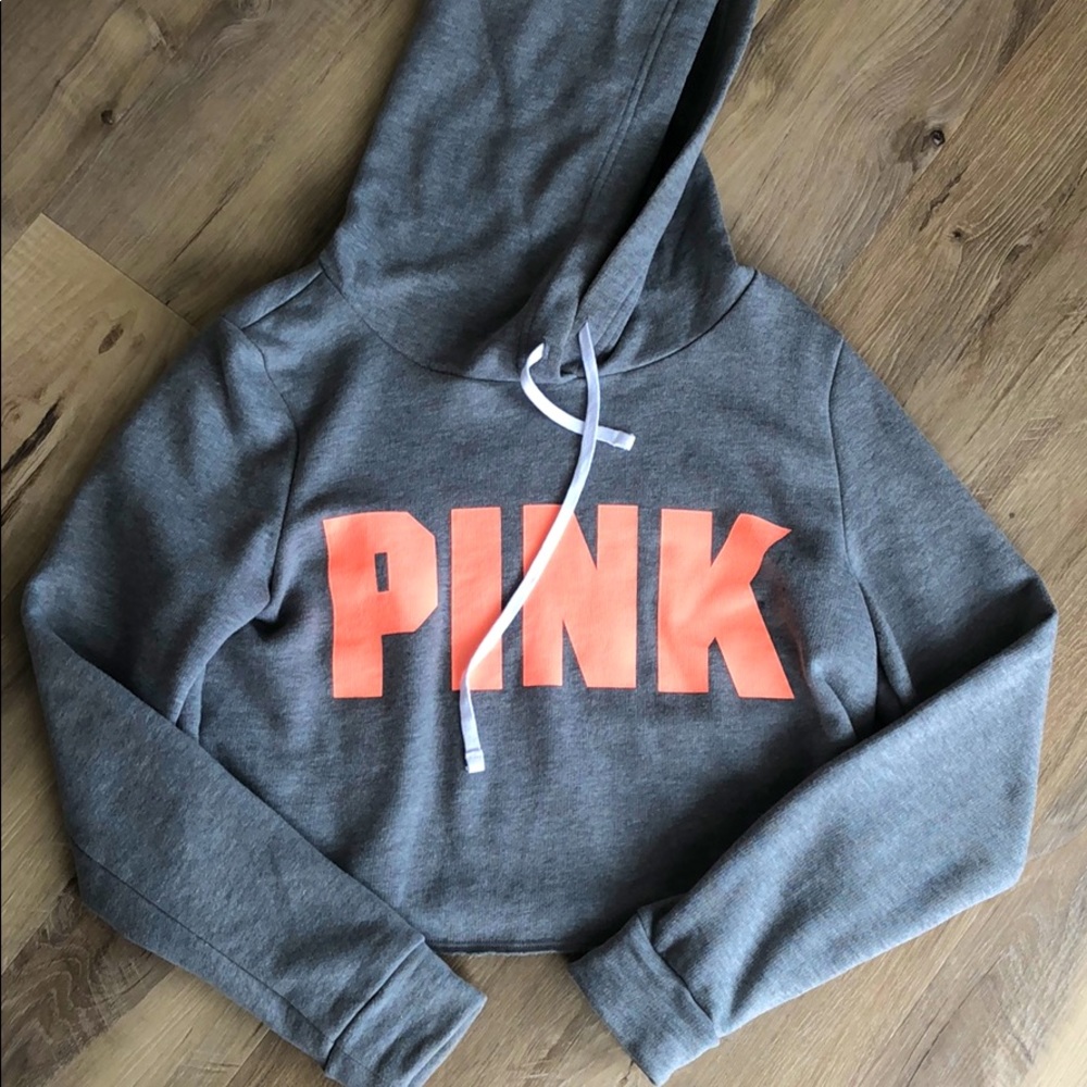 PINK crop hoodie